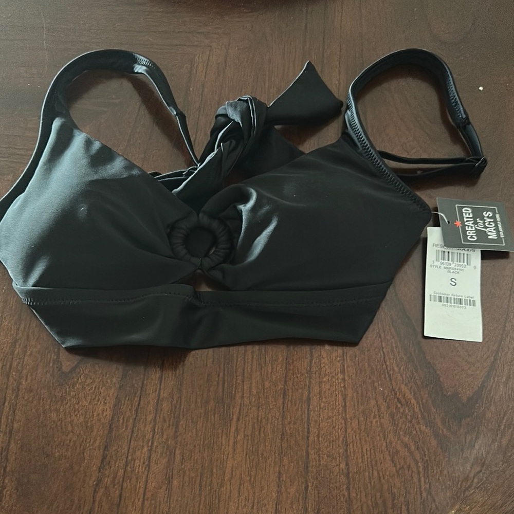 Women's black swim top